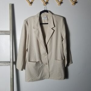 ALFRED DUNNER WOMEN'S CREAM BLAZER SIZE 14